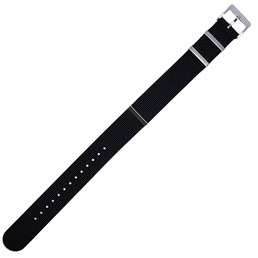 Fluco Field NATO Black Nylon Watch Strap | Holben's
