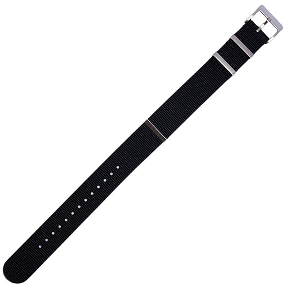 Fluco Field NATO Black Nylon Watch Strap | Holben's