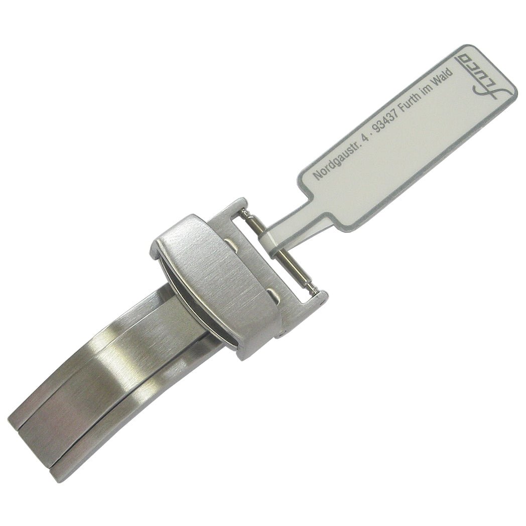 Fluco Flip Lock Deployant Clasp Brushed Stainless Steel - Holben's