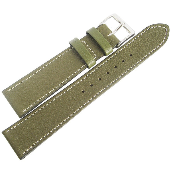 Fluco Biarritz Goatskin Leather Watch Strap Green-Holben's