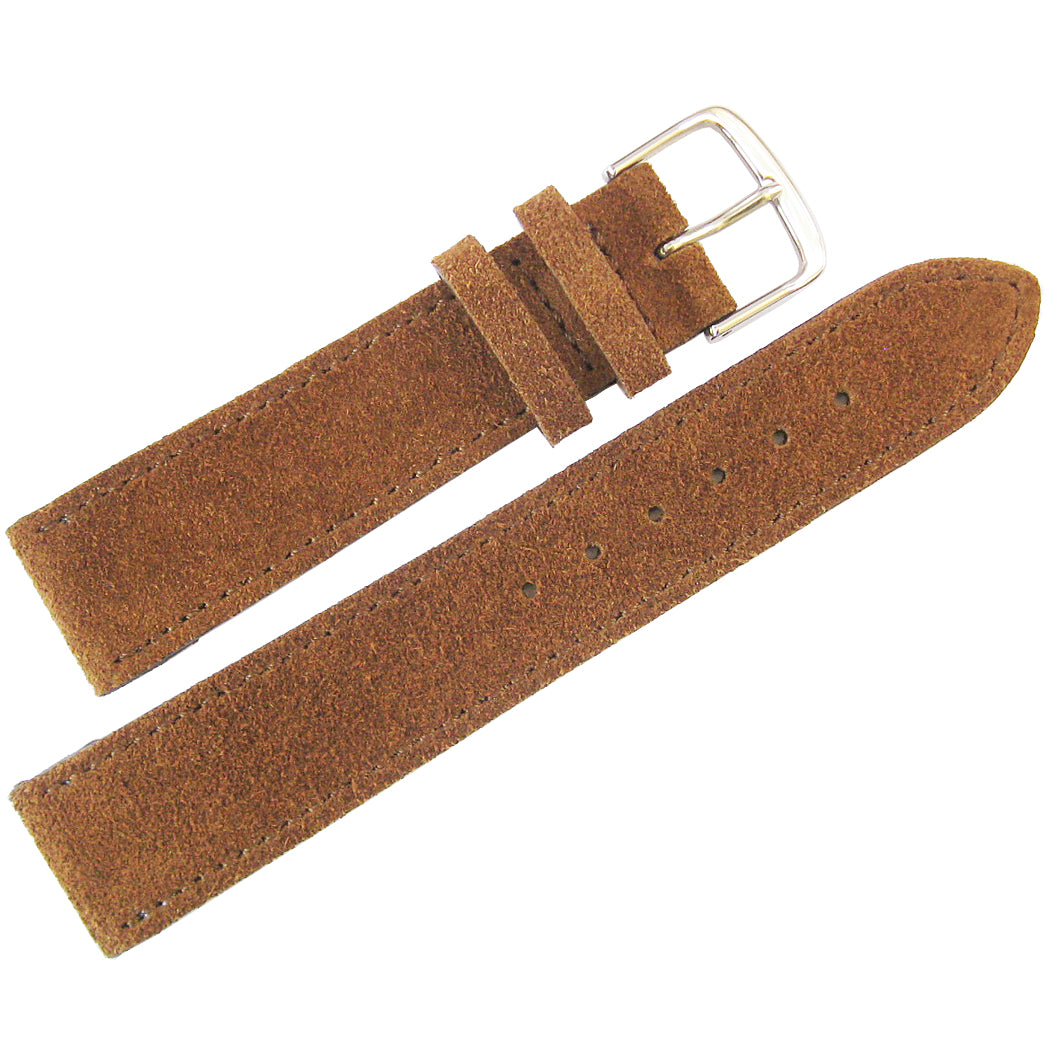 Fluco Nizza Hazelnut Suede Leather Watch Strap - Holben's
