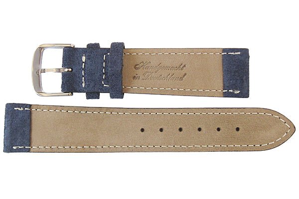 Fluco Nizza Navy Blue Suede Leather Watch Strap - Holben's