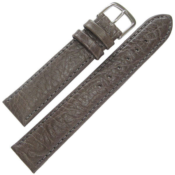 Fluco Record Grey Buffalo-Grain Leather Watch Strap | Holben's