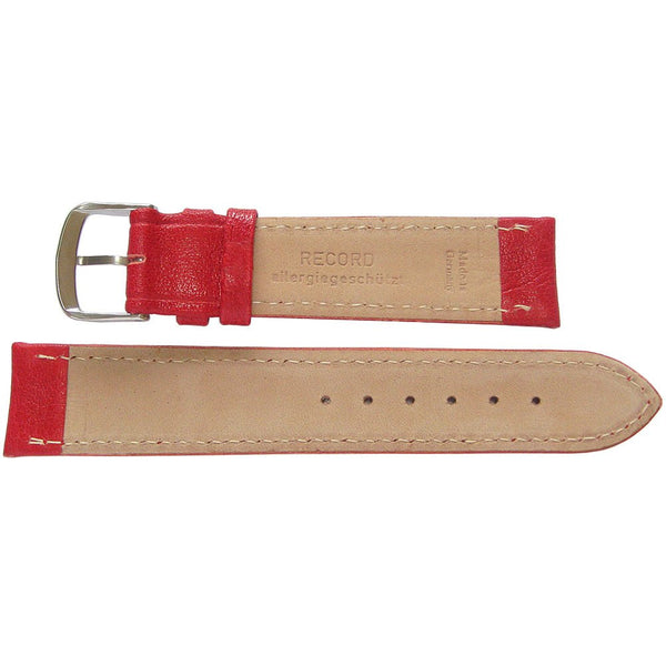 Fluco Record Red Buffalo-Grain Leather Watch Strap | Holben's