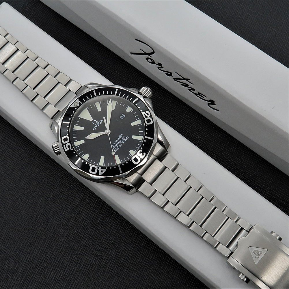 Forstner Contemporary Flat Link Stainless Steel Watch Bracelet Omega Seamaster | Holbens