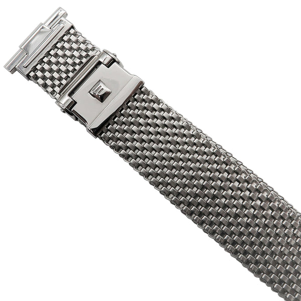 Forstner Komfit JB Wide Straight End Stainless Steel Mesh Watch Bracelet | Holbens