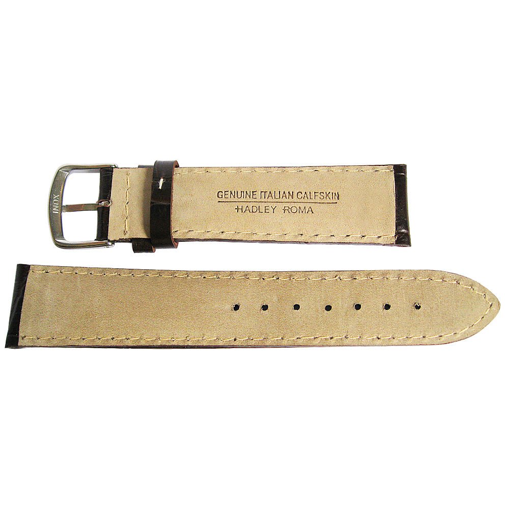 Hadley-Roma MS 834 Alligator-Grain Leather Watch Strap Brown-Holben's