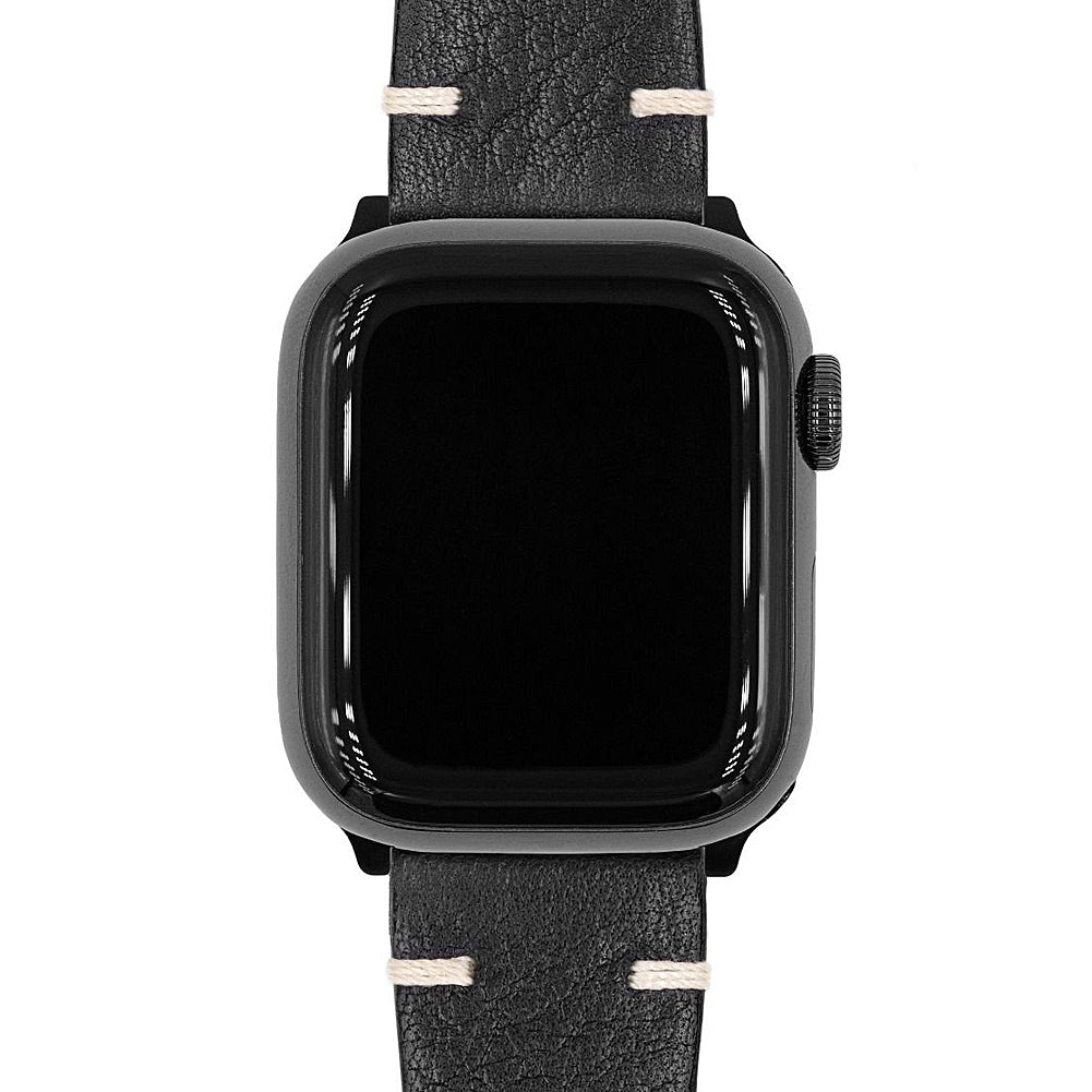 Hirsch Bagnore Black Vegetable-Tanned Leather Watch Strap | Holben's