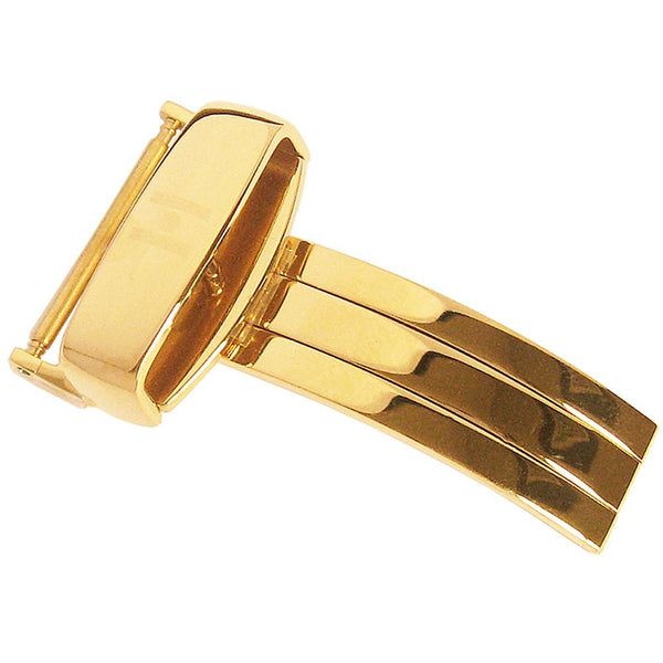 Hirsch Sport Flip Lock Deployant Clasp Gold | Holbens