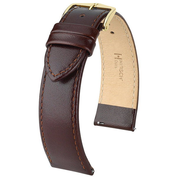Hirsch Osiris Brown Box Leather Watch Strap | Holben's