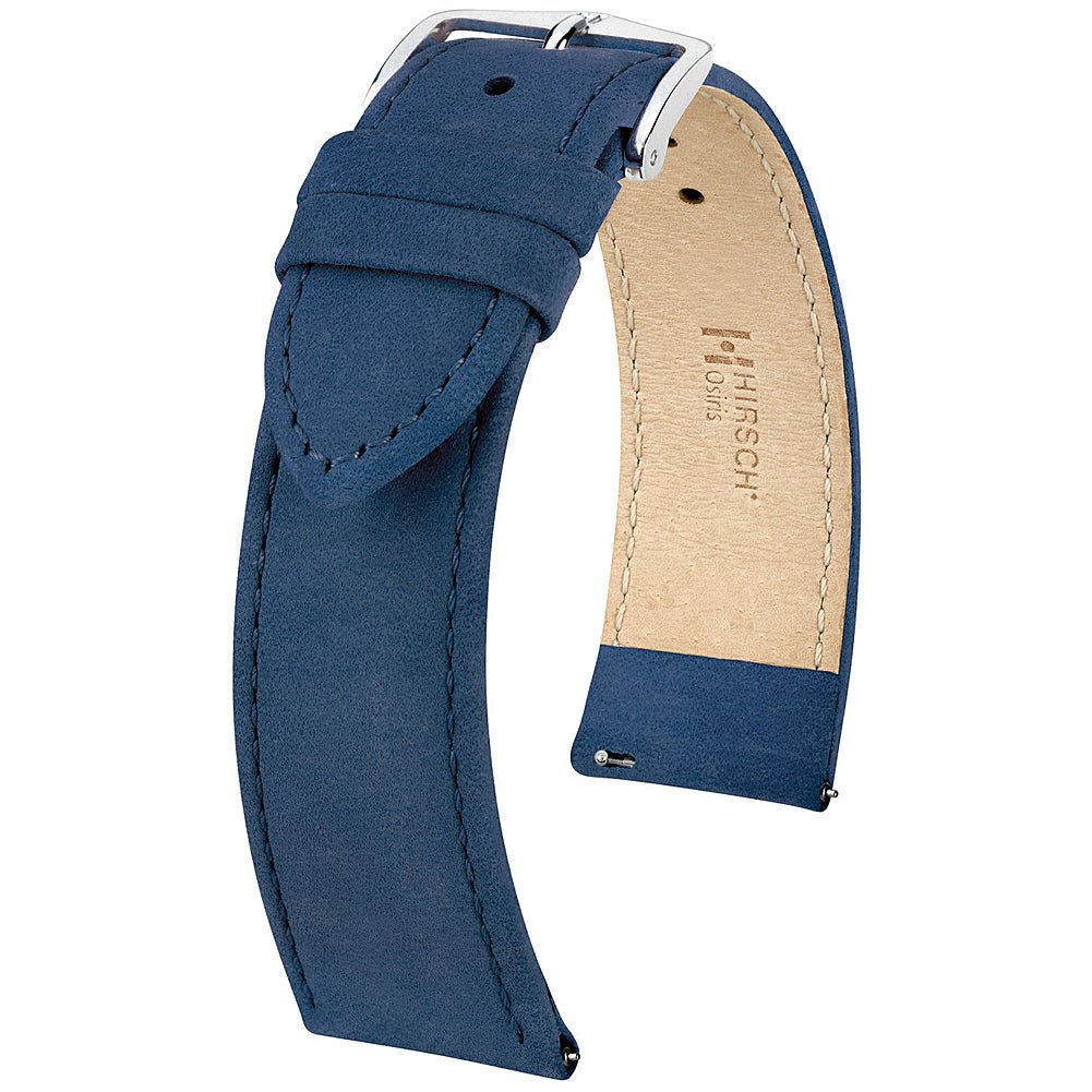Hirsch Osiris Navy Blue Nubuck Leather Watch Strap | Holben's