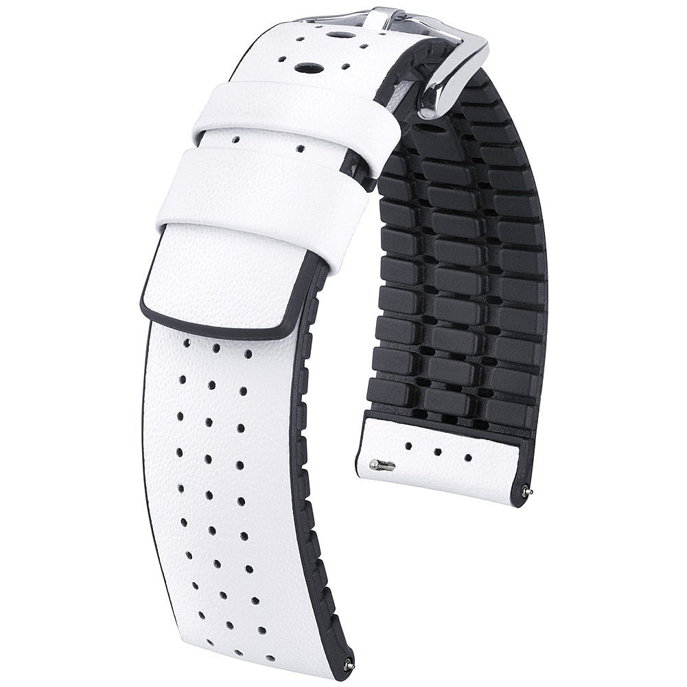 Hirsch Tiger White Leather Watch Strap | Holben's