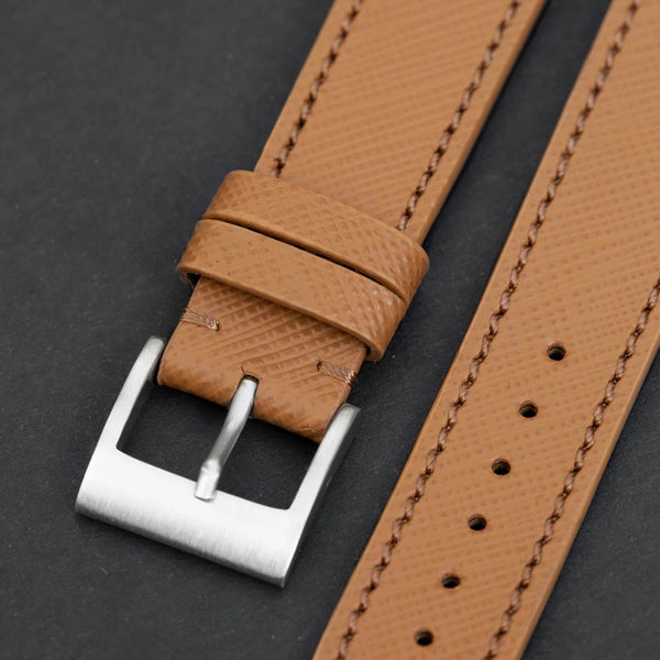 Molequin Beurre Caramel Saffiano Leather Watch Strap | Holben's