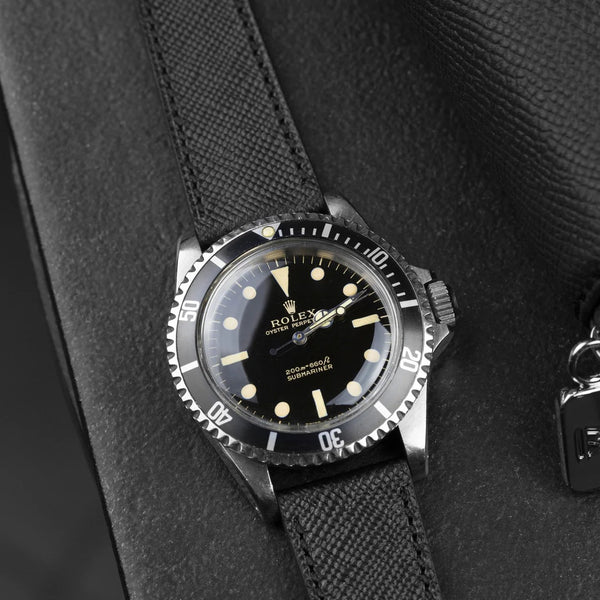 Molequin Midnight Black Saffiano Leather Watch Strap | Holben's