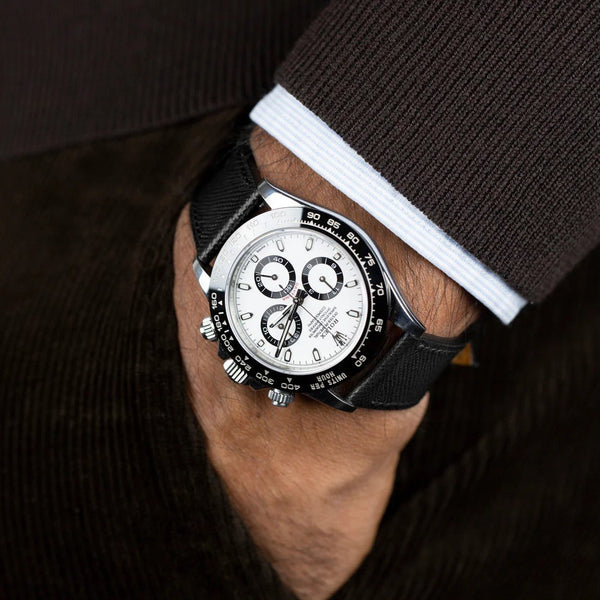 Molequin Midnight Black Saffiano Leather Watch Strap | Holben's