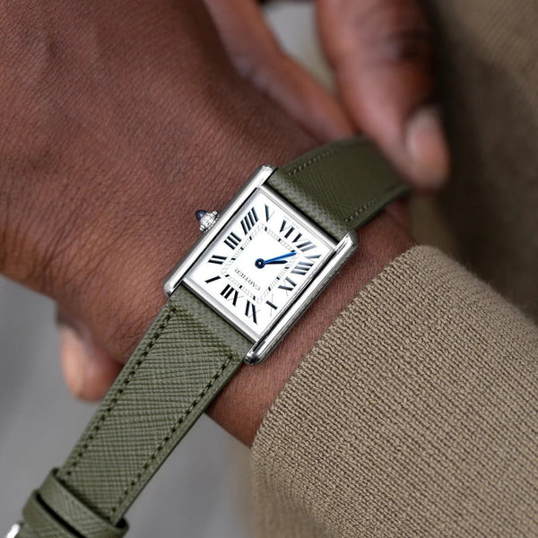 Molequin Military Green Saffiano Leather Watch Strap | Holben's