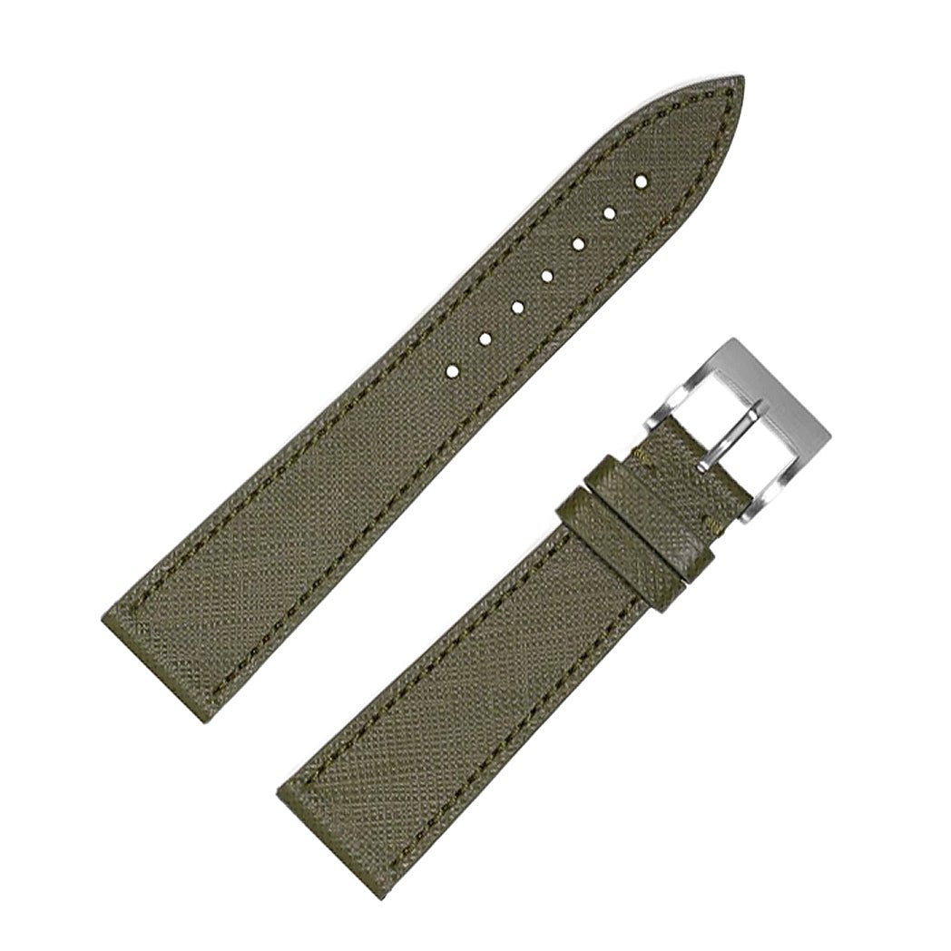 Molequin Military Green Saffiano Leather Watch Strap | Holben's