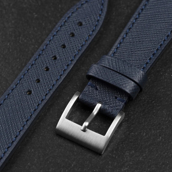 Molequin Oxford Blue Saffiano Leather Watch Strap | Holben's