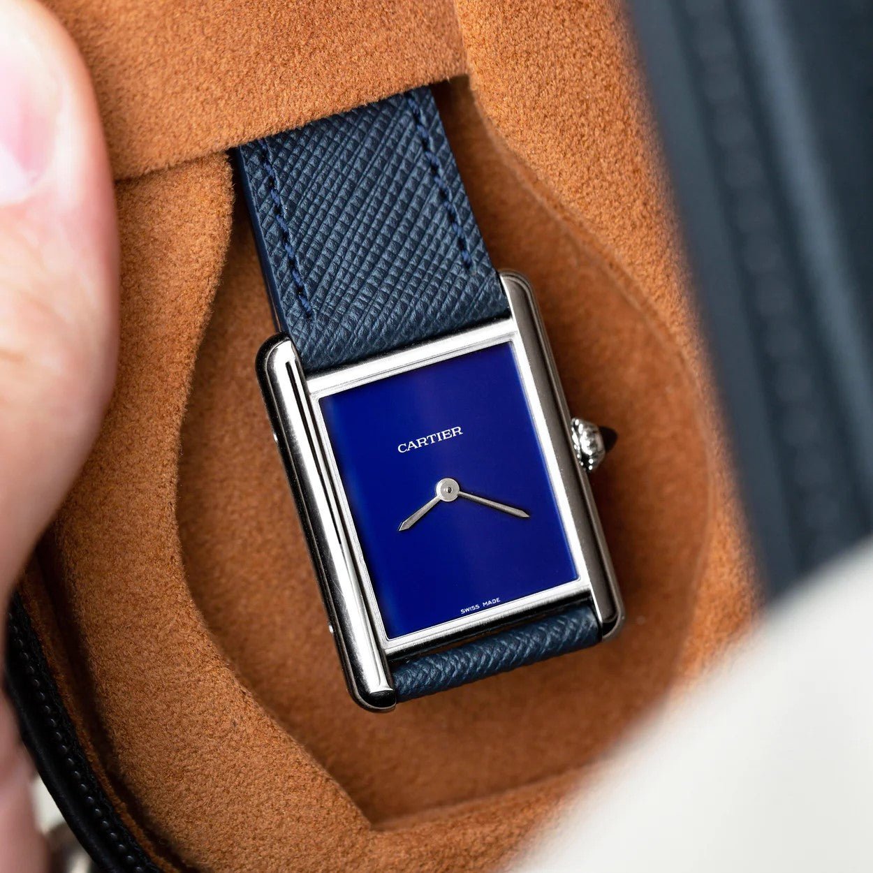 Molequin Oxford Blue Saffiano Leather Watch Strap | Holben's