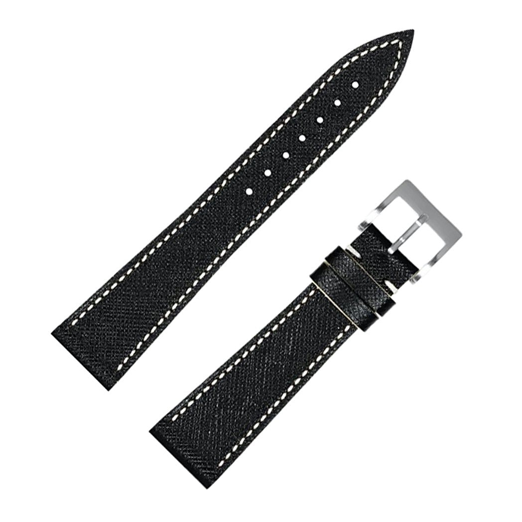 Molequin Midnight Black Two Tone Saffiano Leather Watch Strap | Holben's