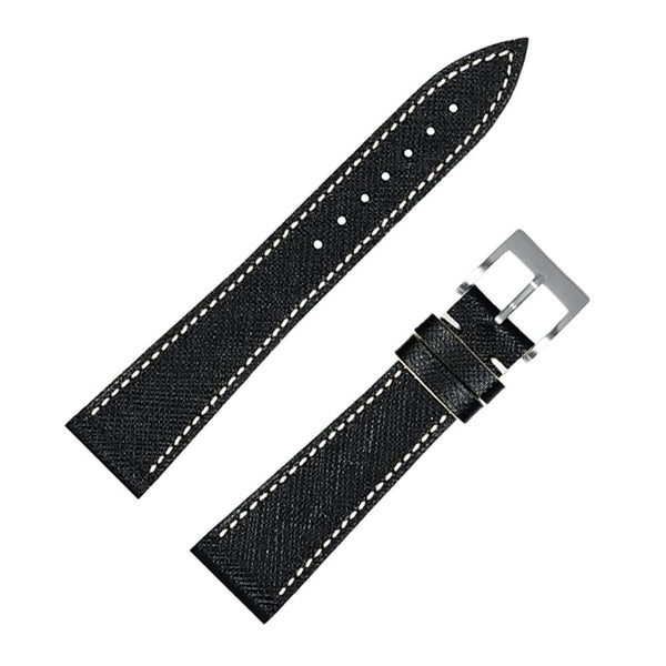 Molequin Midnight Black Two Tone Saffiano Leather Watch Strap | Holben's