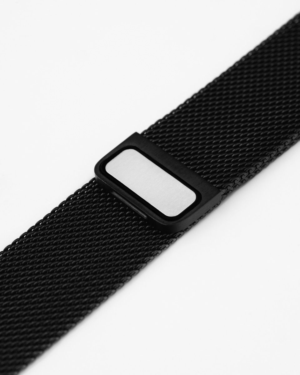 Hirsch Milanaise Black Stainless Steel Mesh Watch Bracelet - Holben's