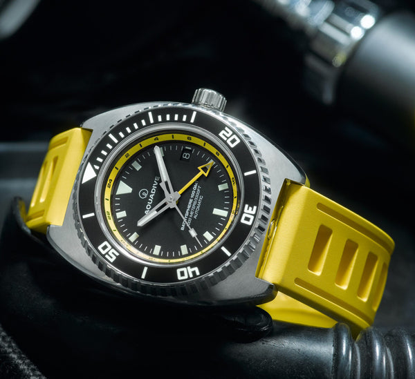 ISOfrane Poseidon Yellow Rubber Dive Watch Strap