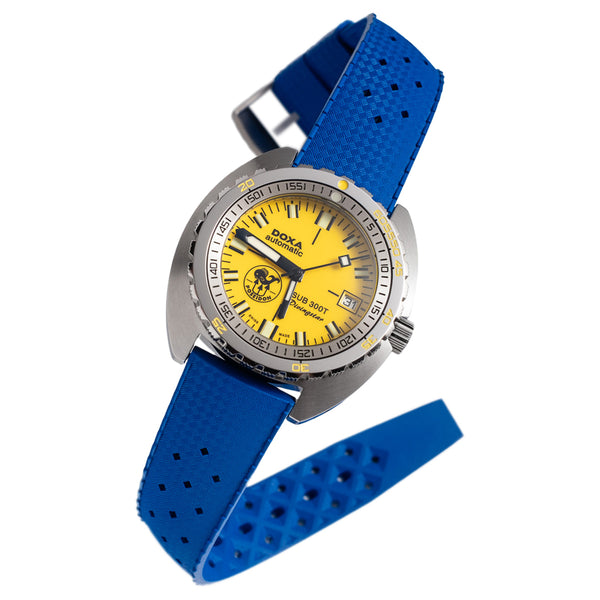 Synchron Tropic Royal Blue Rubber Watch Strap | Holben's