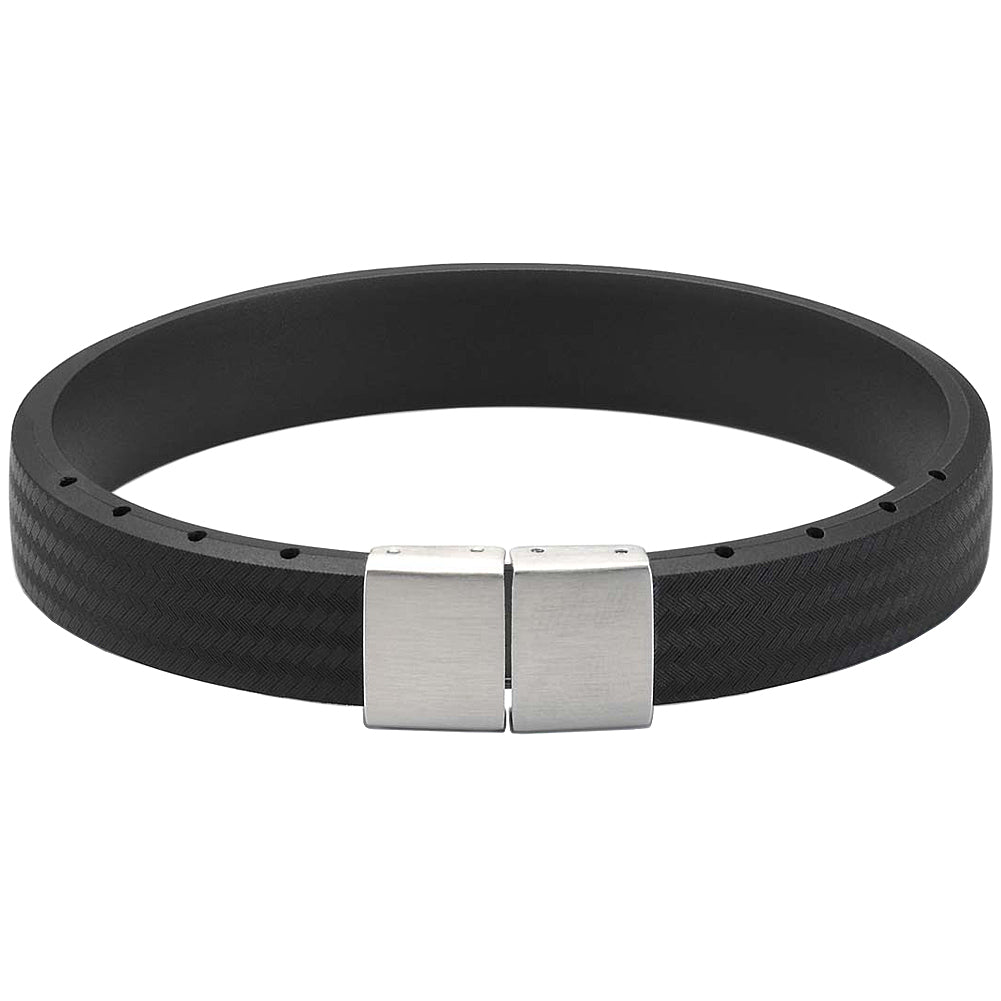 Bonetto Cinturini BON 4 Black Rubber Bracelet-Holben's