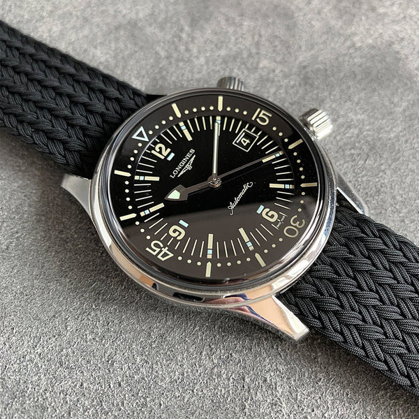 EULIT Perlon Atlantic Black Watch Strap - Holben's