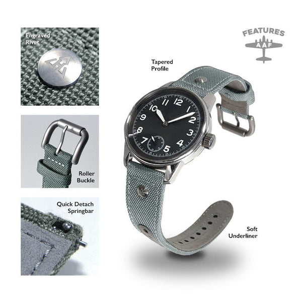 Haveston Service Series AAF Sea Grey-637 Watch Strap | Holben's