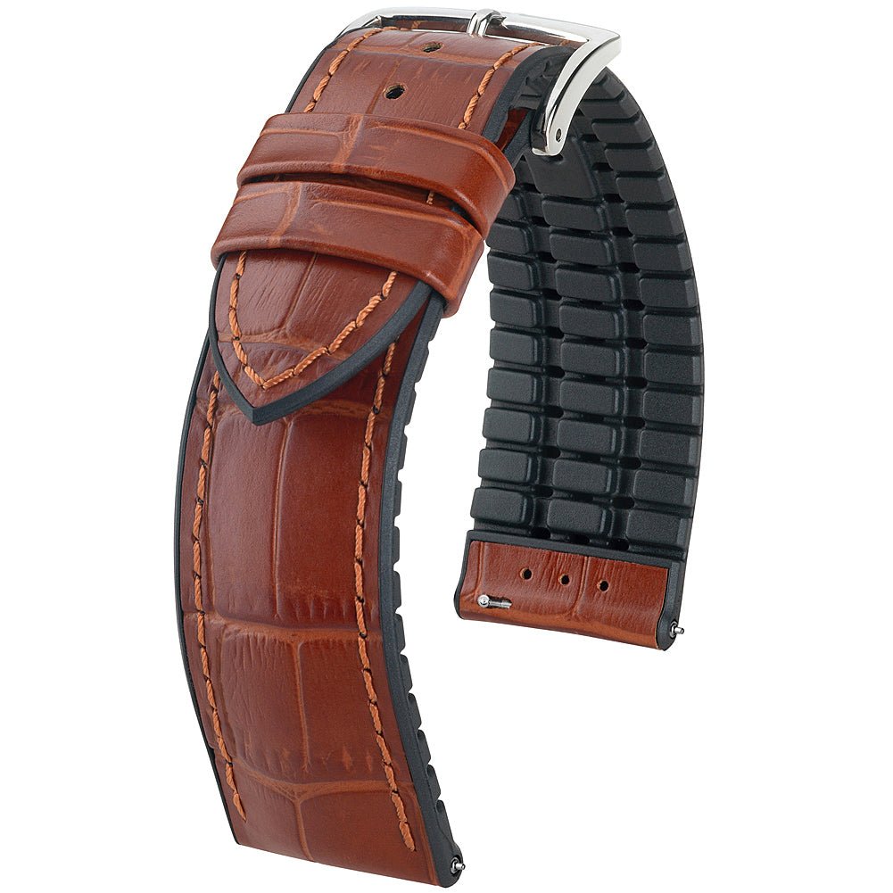 Hirsch Paul Performance Gold Brown Alligator Leather Watch Strap-Holben's
