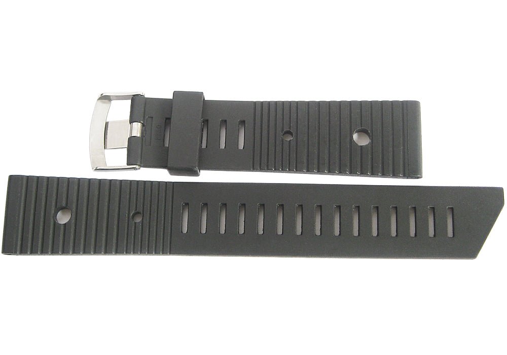 Bonetto Cinturini 281 Black Rubber Watch Strap - Holben's