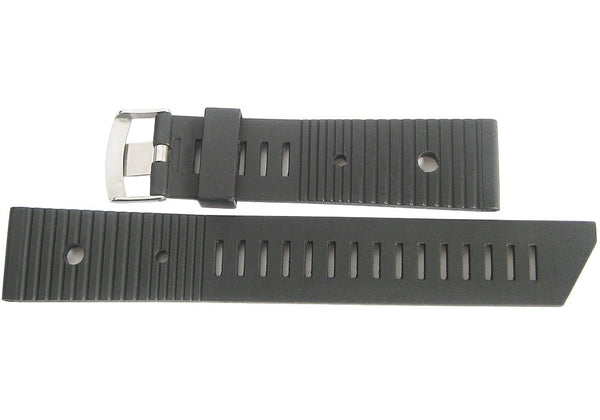 Bonetto Cinturini 281 Black Rubber Watch Strap - Holben's