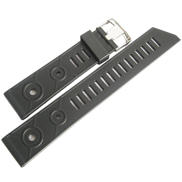 Bonetto Cinturini 281 Black Rubber Watch Strap - Holben's