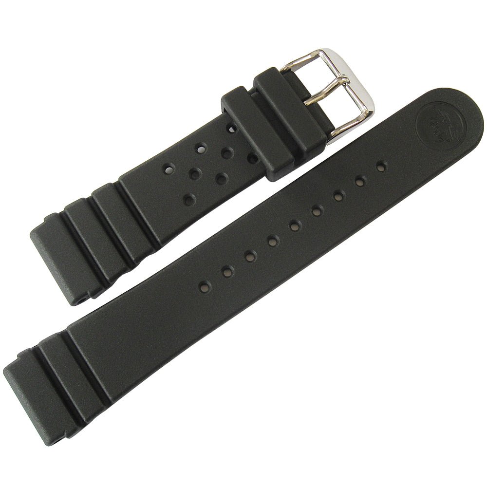 Bonetto Cinturini 284 Black Rubber Watch Strap - Holben's