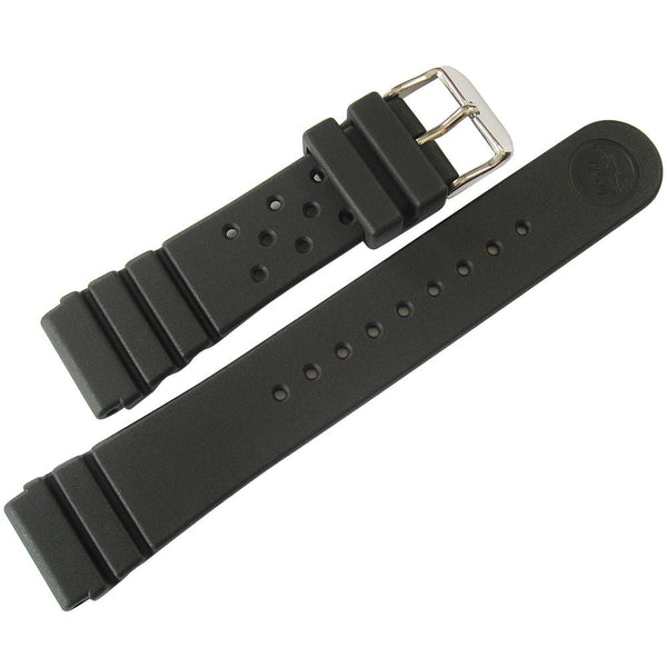 Bonetto Cinturini 284 Black Rubber Watch Strap - Holben's