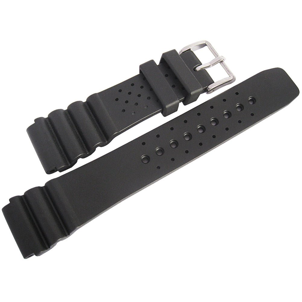 Bonetto Cinturini 285 Black Rubber Watch Strap - Holben's