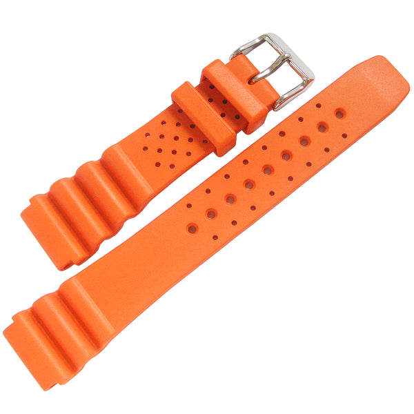 Bonetto Cinturini 285 Orange Rubber Watch Strap - Holben's Fine Watch Bands