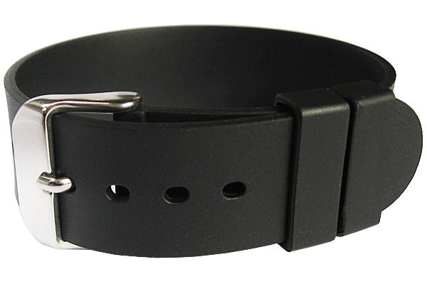 Bonetto Cinturini 298 Black Rubber Watch Strap - Holben's