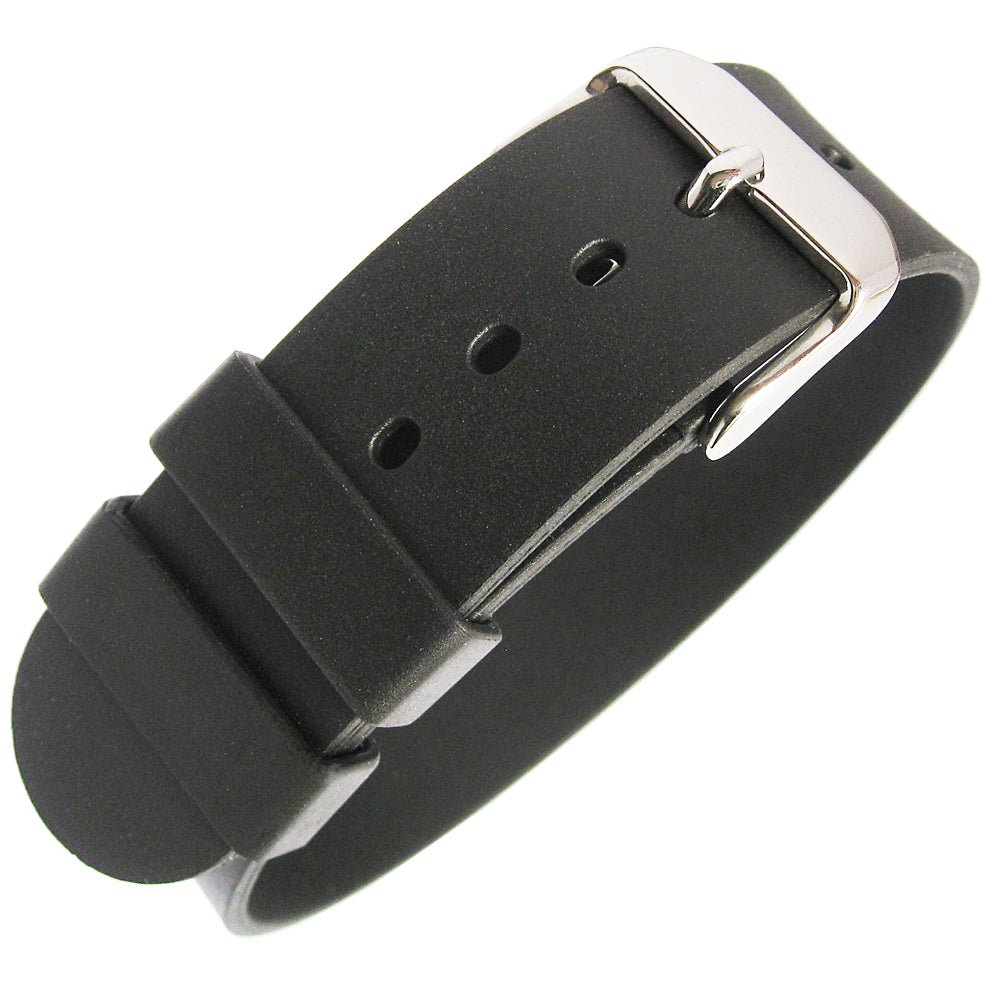 Bonetto Cinturini 298 Black Rubber Watch Strap - Holben's