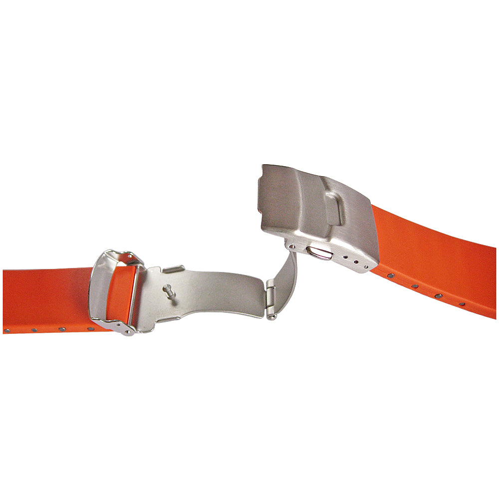 Bonetto Cinturini 300L Orange Rubber Watch Strap - Holben's Fine Watch Bands