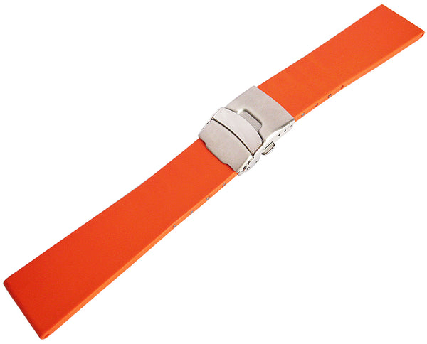 Bonetto Cinturini 300L Orange Rubber Watch Strap - Holben's Fine Watch Bands