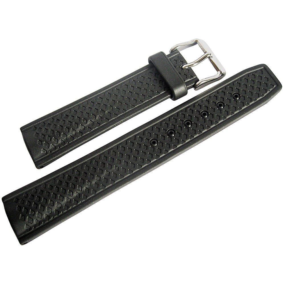Bonetto Cinturini 302 Black Rubber Watch Strap - Holben's