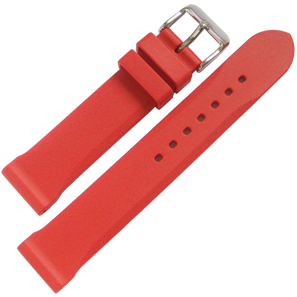 Bonetto Cinturini 306 Red Rubber Watch Strap - Holben's Fine Watch Bands