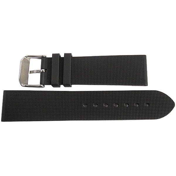 Bonetto Cinturini 315 Black Rubber Watch Strap - Holben's