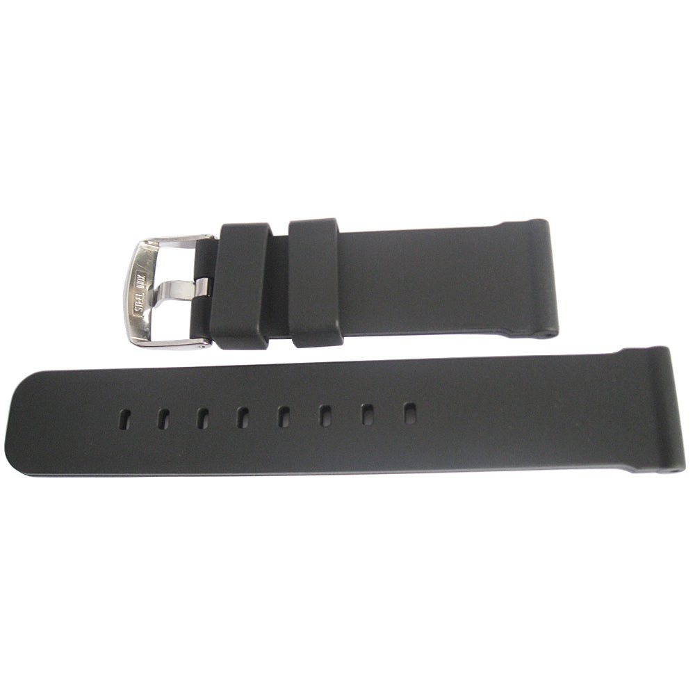 Bonetto Cinturini 317 Black Rubber Watch Strap - Holben's