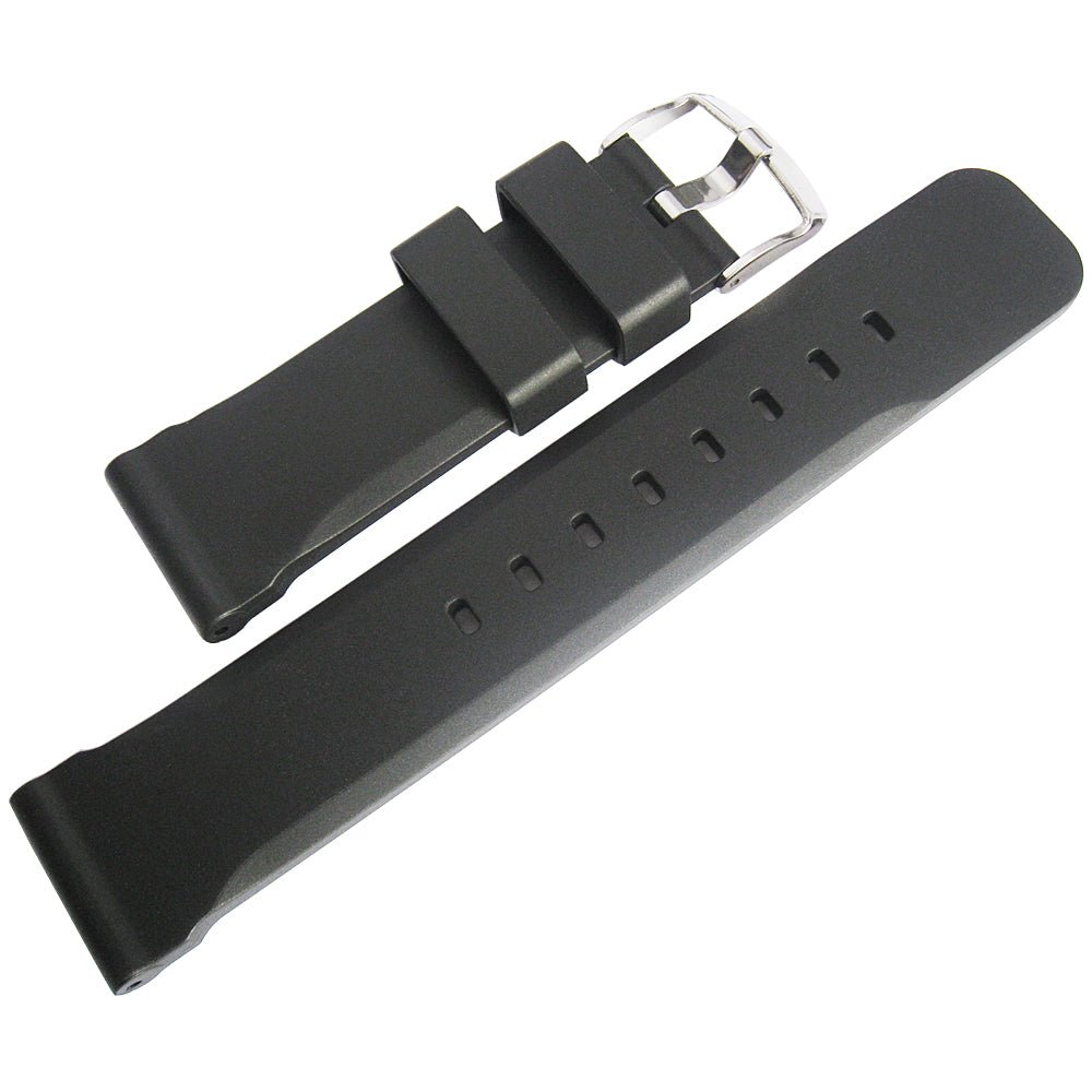 Bonetto Cinturini 317 Black Rubber Watch Strap - Holben's