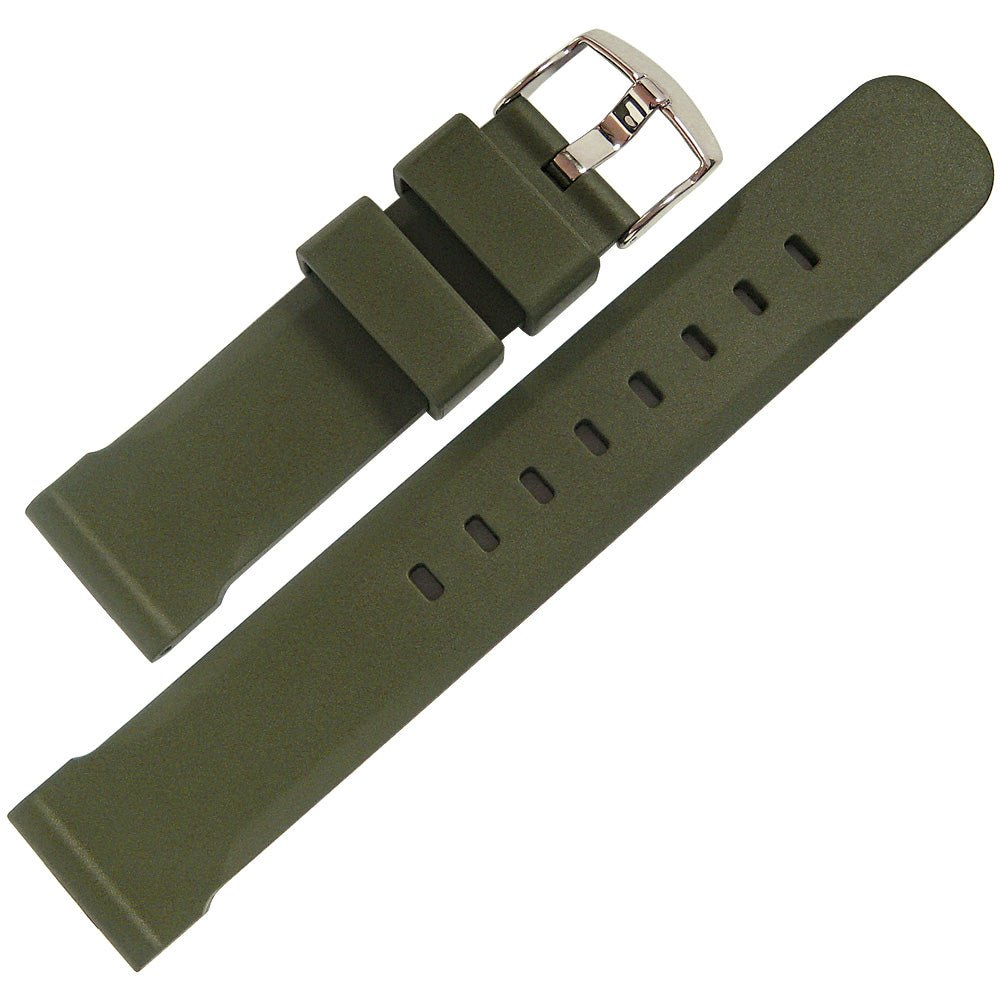 Bonetto Cinturini 317 Green N Rubber Watch Strap - Holben's