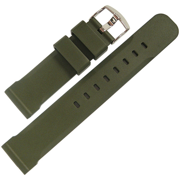 Bonetto Cinturini 317 Green Rubber Watch Strap - Holben's Fine Watch Bands
